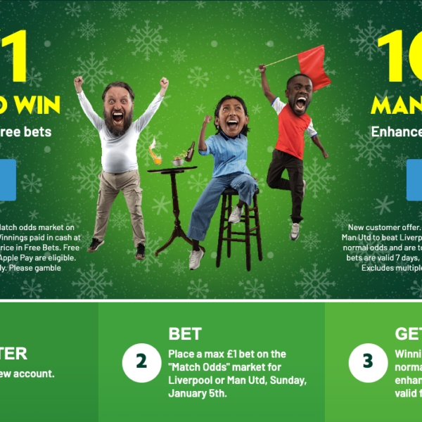 Paddy Power Welcome Offer – Get 40/1 On Liverpool To beat Man U Or 100/1 On Man Utd To Win